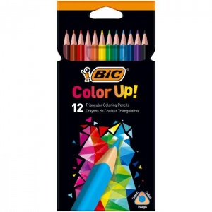 Карандаши цветные 12 цветов BIC Color UP (L=175мм, d=3.2мм, пластик, 3гр) (9505271), 12 уп.