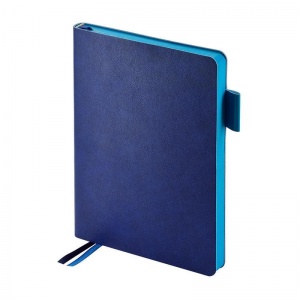 Ежедневник недатированный А5 Bruno Visconti Boston (136 листов) обложка кожзам, синий, голубой срез
