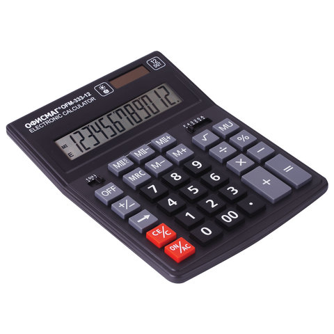 Калькулятор настольный Офисмаг OFM-333 (12-разрядный) черный (250462)
