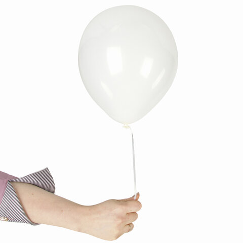 Воздушные шары Золотая Сказка, 10&quot; (25см), белые, пакет, 50шт. (105000)