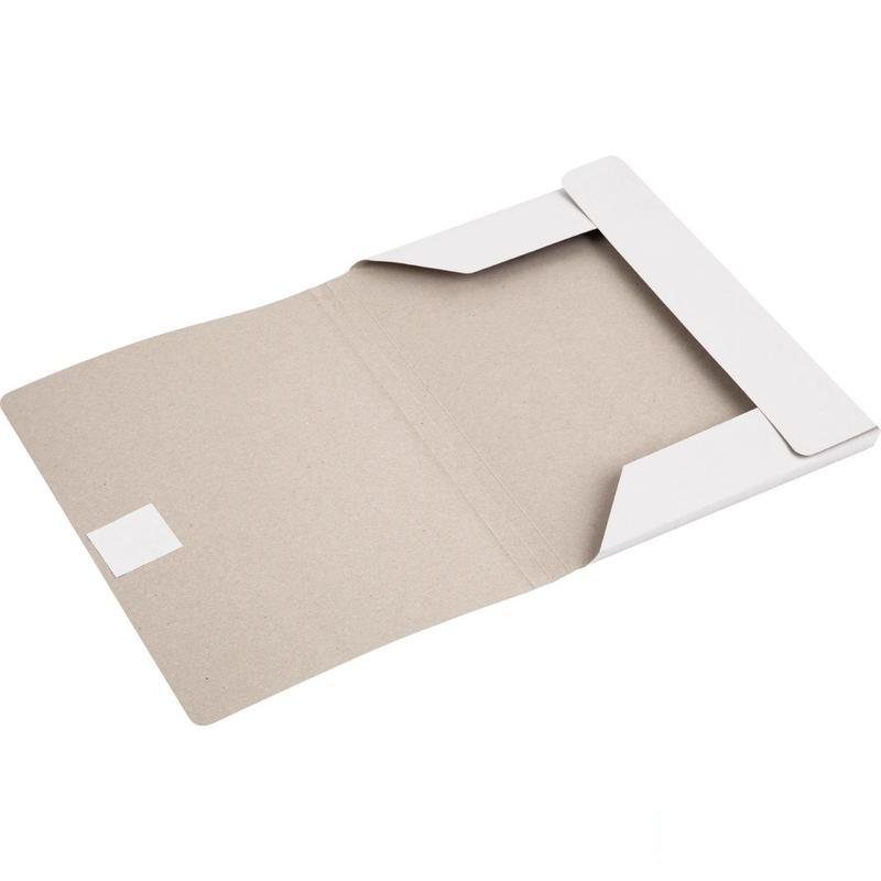 Папка с завязками картонная (А4, 280 г/м2, на 200л., картон мелованный) белая, 10шт., 25шт.