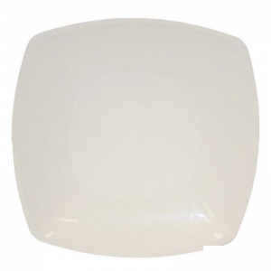 Тарелка одноразовая пластиковая Buffet (d=180мм, квадратная глубокая, белая) 12шт.