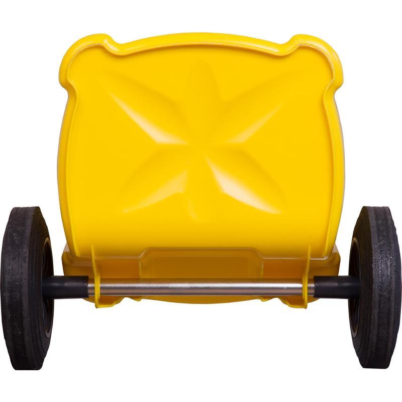 Контейнер-бак для мусора 120л, пластик, на 2-х колесах с крышкой, желтый