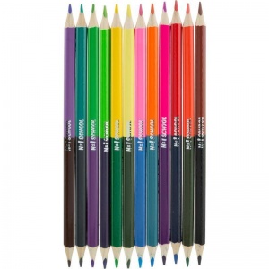 Карандаши цветные 24 цвета №1 School Шустрики (L=173мм, d=2.8мм, двусторонние, 3гр), 20 уп.