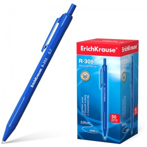 Ручка шариковая автоматическая Erich Krause R-305 (0.35мм, синий цвет чернил, масляная основа) 50шт. (39055)