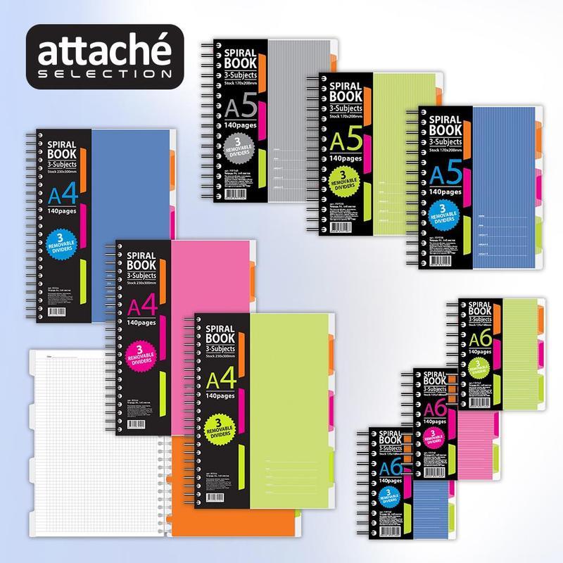 Бизнес-тетрадь А4 Attache Selection Spiral Book, 140 листов, клетка, на спирали, серая (230x298мм)
