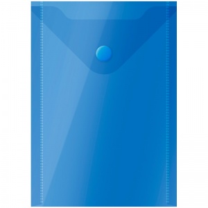 Папка-конверт на кнопке OfficeSpace (А6 (105x148мм), 150мкм, пластик) синяя, 10шт. (267535)