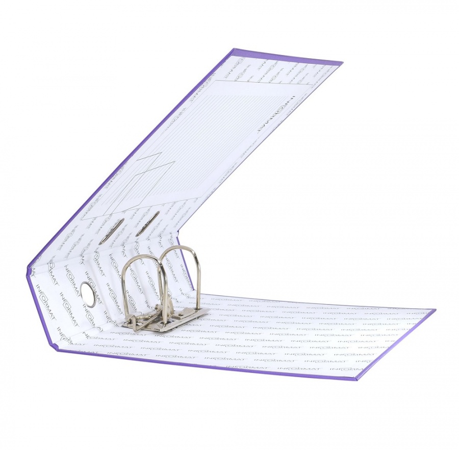 Папка с арочным механизмом inФОРМАТ (75мм, А4, картон/односторонний пвх) фиолетовая, 10шт.