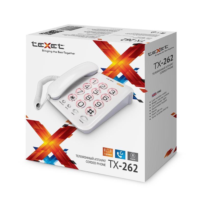 Проводной телефон TeXet TX-262, светло-серый