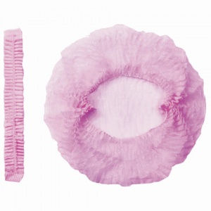 Шапочка одноразовая "Берет Плиссе" Гекса, розовая, спанбонд, 25шт. в упаковке