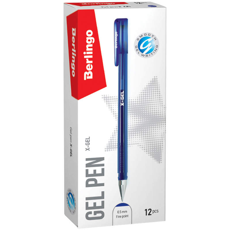 Ручка гелевая Berlingo X-Gel (0.4мм, синий) 12шт. (CGp_50121)