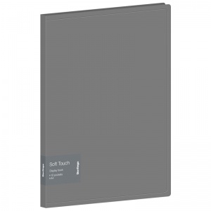 Папка файловая 10 вкладышей Berlingo Soft Touch (А4, 17мм, 700мкм, пластик) серая (DB4_10985)