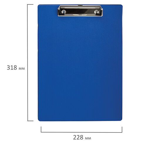Доска-планшет Staff (А4, до 90 листов, картон/пвх, с зажимом) синий, 6шт. (229555)