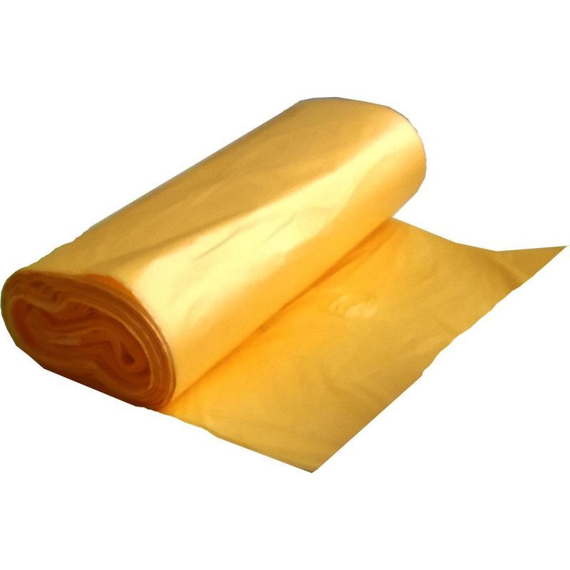 Пакеты для мусора 60л (58х68см, 10мкм, желтые) 20шт. в рулоне