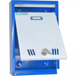 Ящик почтовый ЯП-4, белый/синий, 370x240x100мм