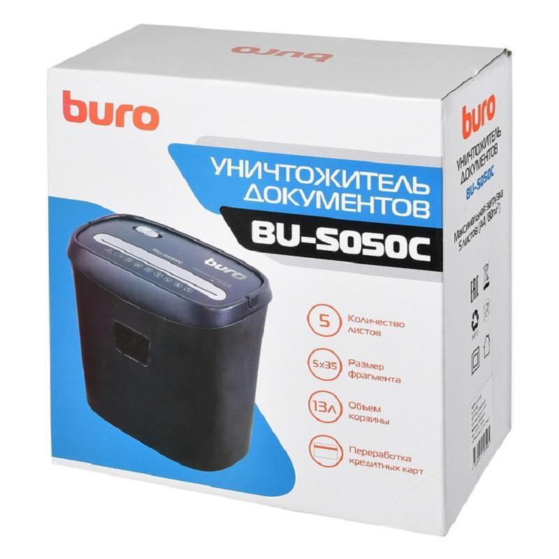 Уничтожитель документов Buro BU-S050C (3-й уровень секретности, объем корзины 13л)