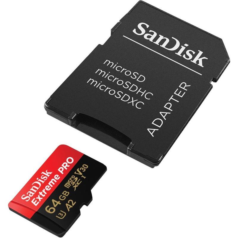 Карта памяти microSDXC SanDisk Extreme PRO 64Gb, Class 10 (SDSQXCY-064G-GN6MA)