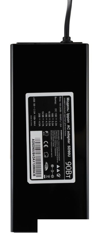 Адаптер питания Ippon SD90U, 90Вт, черный (SD90U BLACK)