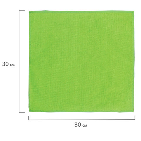 Салфетка хозяйственная Офисмаг &quot;Стандарт&quot; (30x30см) микрофибра, зеленая (601259)