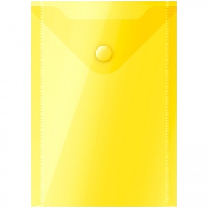 Папка-конверт на кнопке OfficeSpace (А6 (105x148мм), 150мкм, пластик) желтая, 10шт. (281227)