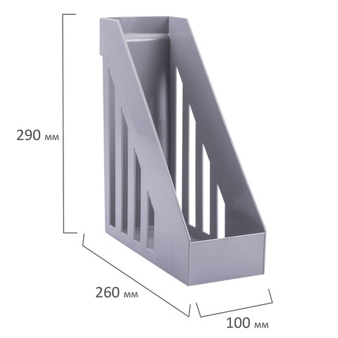 Лоток для бумаг вертикальный Brauberg Maxi, 100мм, серый (231051), 20шт.