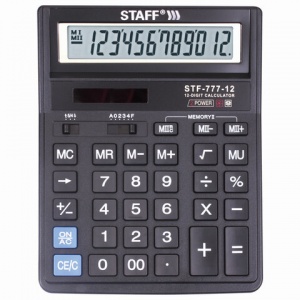 Калькулятор настольный Staff STF-777 (12-разрядный) черный