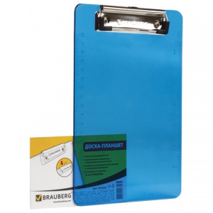 Доска-планшет Brauberg Energy (А5, до 50 листов, пластик) синий (232232), 48шт.