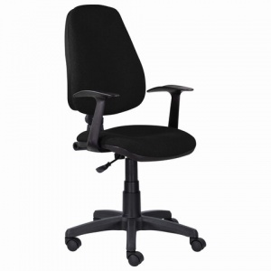 Кресло офисное Brabix "Comfort MG-321", регулируемая эргономичная спинка, ткань черная