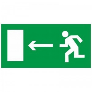 Знак эвакуационный ГАСЗНАК E04 Направление к эвакуац.выходу налево (пластик ПВХ, 150х300мм, фотолюмин.) 1шт.