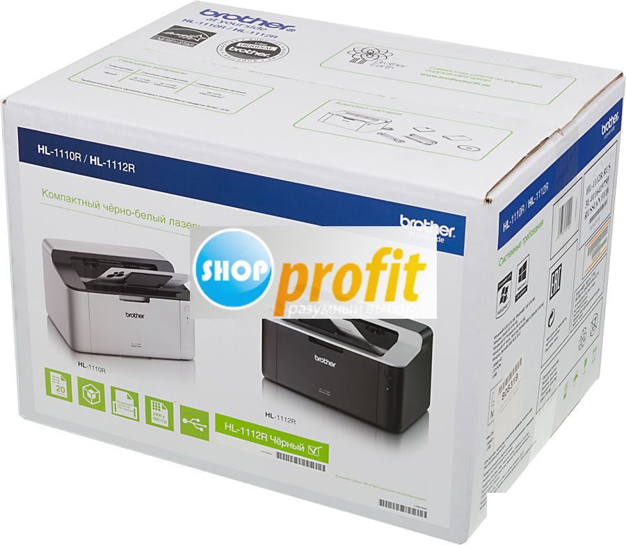 Принтер лазерный монохромный Brother HL-1112R, черный/белый, USB (HL1112R1)