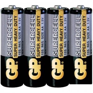 Батарейка GP Supercell AA/R06 (1.5 В) солевая (эконом, 4шт.) (15S-OS4/10888)