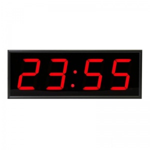 Часы настенные электронные Импульс 410-EURO-R-ETN-NTP, цвет свечения красный, 44x16x6см