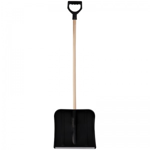 Лопата для уборки снега Vega, пластиковая, ковш 40x37см, черенок деревянный, с ручкой (329770)