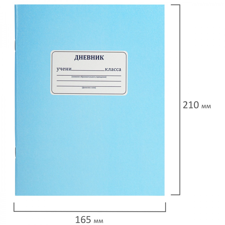 Дневник школьный универсальный Пифагор &quot;Синий&quot;, 40 листов, обложка картон, скрепка (106579)