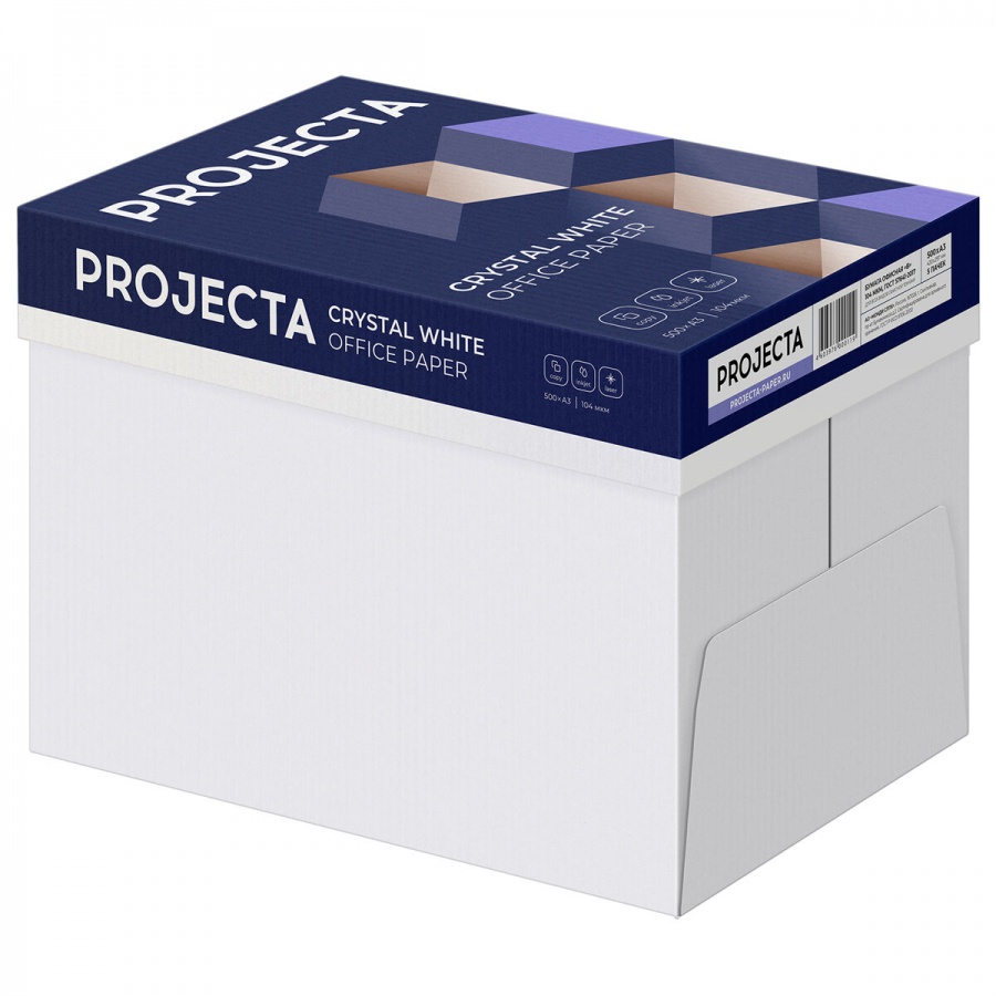 Бумага белая Projecta (А3, 80 г/кв.м, марка В, 162% CIE) 500 листов, 5 уп. (114747)