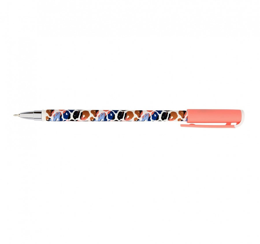 Ручка шариковая Lorex Wild Print Slim Soft (0.5мм, синий цвет чернил, масляная основа, круглый прорезин. корпус) 24шт.
