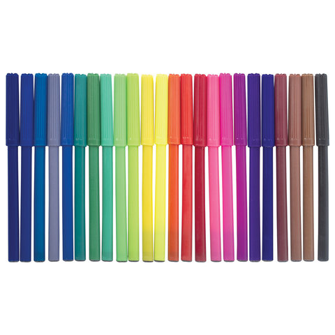 Набор фломастеров 24 цвета Пифагор (линия 1мм, вентилируемый колпачок) пластиковая упаковка (151092)