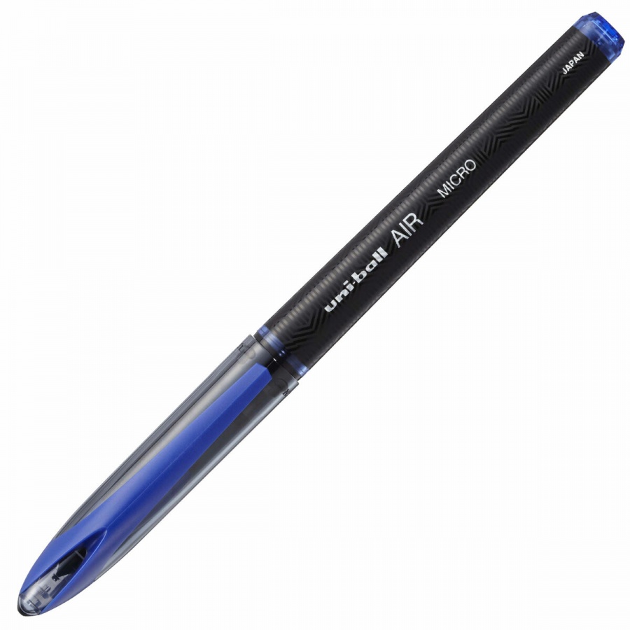 Ручка-роллер Uni-Ball Air Micro (0.24мм, синий цвет чернил, корпус черный) 1шт. (UBA-188-M BLUE)