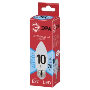 Лампа светодиодная Эра LED Eco (10Вт, Е27, свеча) нейтральный белый, 5шт. (Б0032965)
