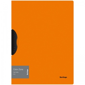 Папка с клипом Berlingo Color Zone (А4, 450мкм, пластик) оранжевая (FCl_A4062), 120шт.