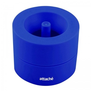 Скрепочница магнитная открытая Attache (пластик) синяя, 24 уп.