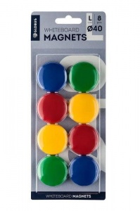 Магнитный держатель для досок Глобус (d=40мм, круг) цветной, 8шт. (МЦ40-8)