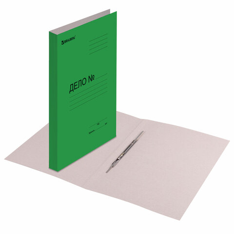 Папка-скоросшиватель Brauberg (А4, до 200л., 360 г/м2, картон мелованный) зеленая (121519)