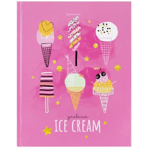 Дневник школьный универсальный Brauberg "Ice cream party", 48 листов, твердая обложка, с подсказом (106602), 28шт.