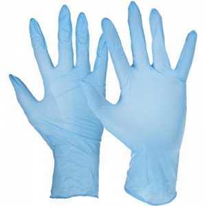 Перчатки одноразовые нитриловые смотровые Connect Nitrile, текстурированные, нестерильные, размер L (8-9), голубые, 50 пар