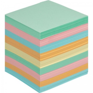 Блок-кубик для записей Attache Economy, 90x90x90мм, разноцветный (65 г/кв.м), 18шт.