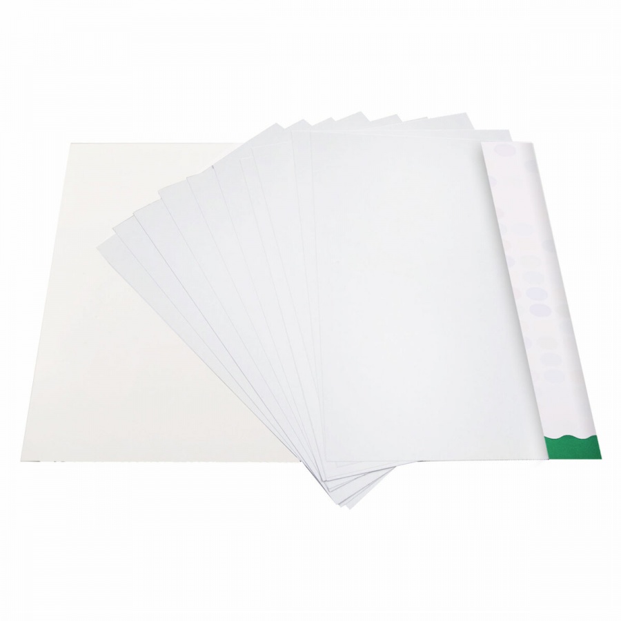 Картон белый мелованный Brauberg Kids (10 листов, А4, белый оборот, 200х283мм) папка (115161)