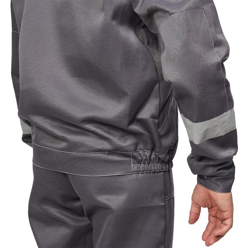 Спец.одежда летняя Костюм мужской л22-КБР, куртка/брюки с СОП, темно-серый/светло-серый (размер 48-50, рост 158-164)