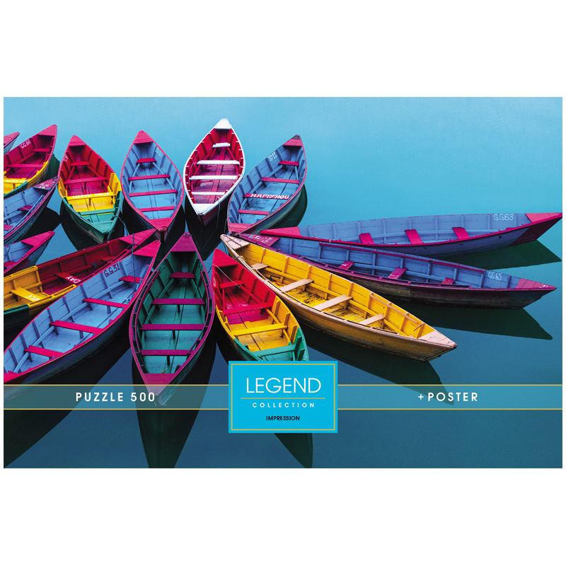 Пазл 500 элементов Hatber Premium &quot;Legend Art Series. Яркие лодки&quot;, подарочная коробка + Постер (500ПЗ2_26218)