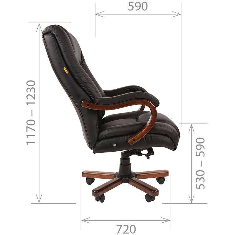 Кресло руководителя Chairman 503 WD, кожа черная, механизм качания, до 180кг (7029379)